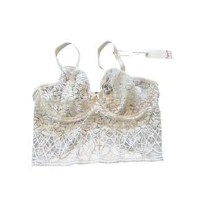 Freya Soiree Lace Reggiseno 32DDD Long Line Bralette 5014 Lingerie NWT